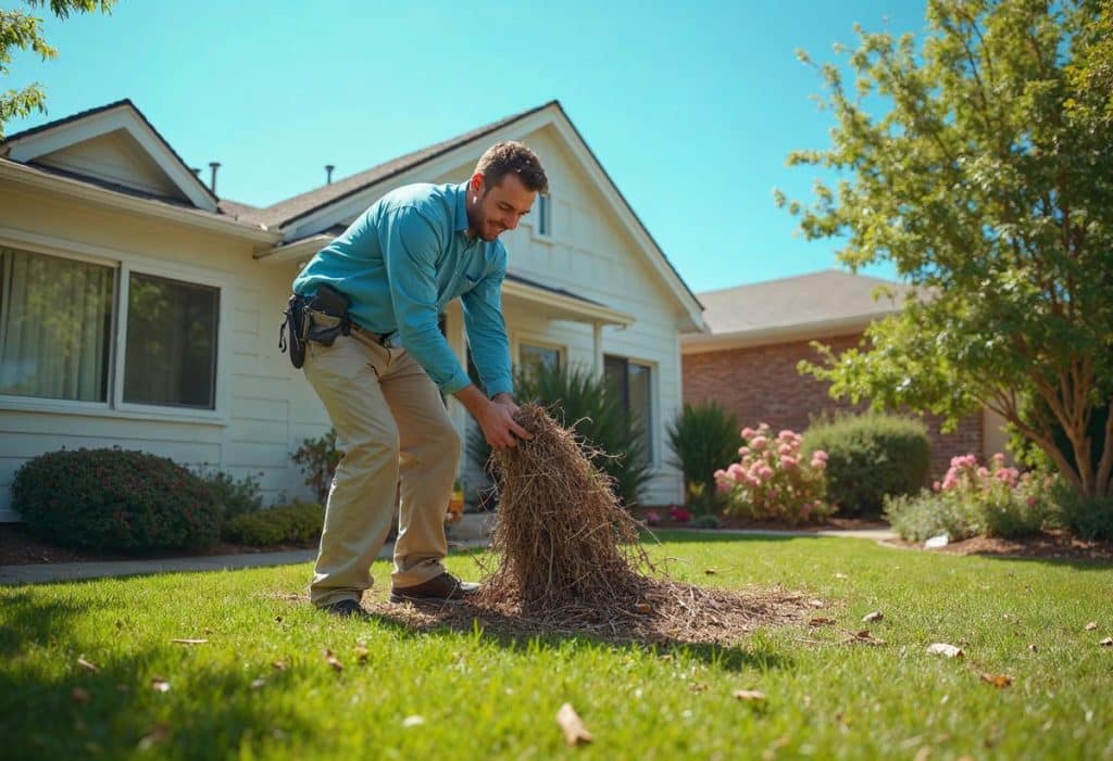 Man Removing Yard Debris